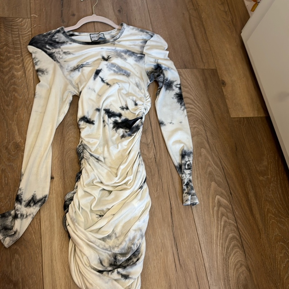 Long sleeve ruched dress